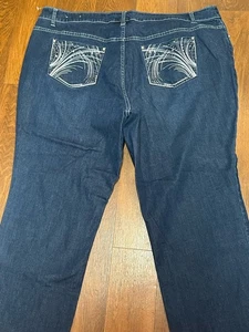 Pantalones de mezclilla para mujer CJ Banks 24W corte bota elásticos azul oscuro mezcla de algodón lavado - Imagen 1 de 10