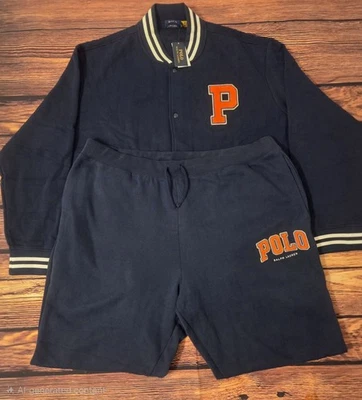 Chaqueta Universitaria Polo Ralph Lauren Para Hombre 3XLT RL Polar Gráfico Azul Marino Con Joggers  Foto 1 de 4