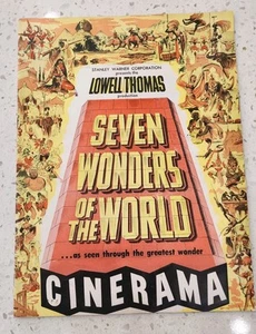 1956 Seven Wonders of the World Souvenir Movie Program Book Cinerama Documentary - Picture 1 of 5