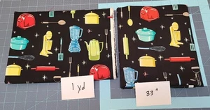 Fabric Traditions Kitchen Appliances-red, blue, green, yellow 36"+ 33" 2 pcs - Picture 1 of 4