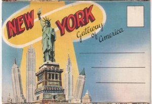 New York City,Gateway Of America,  Linen Folder Postcard, 20 Views - Picture 1 of 22