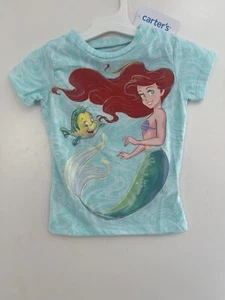 Disney Princess Toddler Girl The Little Mermaid Ariel Cotton Blend Shirt Aqua 2T - Picture 1 of 5