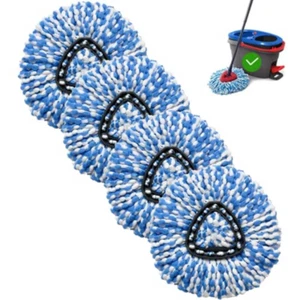 4 Pack Of Microfiber Spin Mop Replacement Heads Machine Washable Easy to Replace - Picture 1 of 5