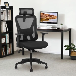 Ergonomic Office Chairs Mesh Desk Chair with Wheels Adjustable Headrest for Work - Picture 1 of 12