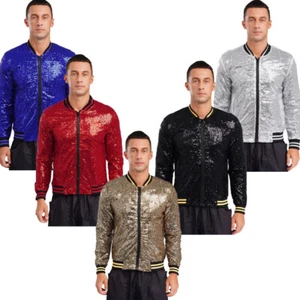 Hombres Prendas exteriores Chaqueta de baile Fiesta Abrigo Música Manga Larga Brillo Lentejuelas Brillante - Imagen 1 de 69