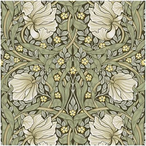 Vintage Floral Wallpaper Peel and Stick Botanical Sage Green/Yellow Wall Murals - Picture 1 of 8