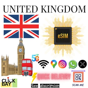 [eSIM] Royaume-Uni Travel e-SIM Données 4G/5G haute vitesse pendant 30 jours (données uniquement) - Photo 1 sur 7