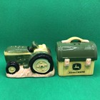 John Deere Salt & Pepper Shaker | Ceramic Tractor & Lunch Box Set