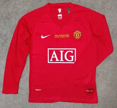 Camiseta de fútbol manga larga Manchester United 2008 UCL Final Ronaldo 7 L Foto 1 de 4