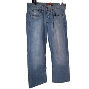 VTG Guess Jeans Loose Fit Wide Leg Men's Sz 36x29 Med Wash Blue Denim - Picture 1 of 12