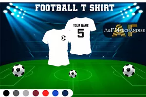 Custom printed Personalised Football T-shirt Name Number player Celebration Fan - Picture 1 of 15
