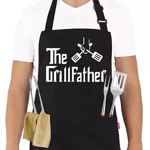 Grill Aprons for Men Dad - The Grill father Apron - Funny Kitchen Chef Cookin... - Picture 1 of 8