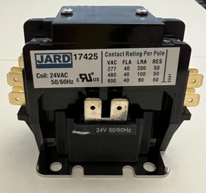 NEU 2-poliges Schütz, 40 Amp, 24 V Spule - JARD 17425 Schwerlast Kabelschuhe HVAC Relais - Bild 1 von 11