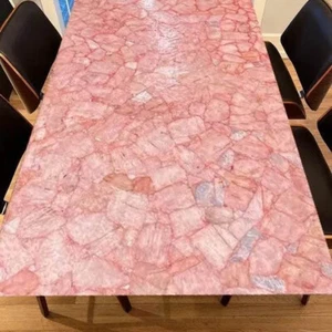 24"x36" Rectangle Rose Quartz Dining Table Conference Crystal Stone Modern Decor - Picture 1 of 8