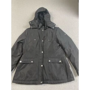 Jessica Simpson Women's Black Hooded Puffer Jacket Size M Winter Coati - Picture 1 of 11