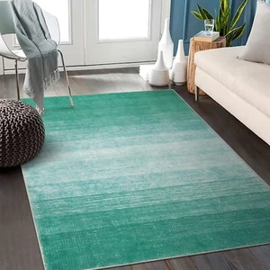 Modern Ombre 5x7 Green Rugs For Living Roomnonshedding Stain Resistant Dining Ta - Picture 1 of 8