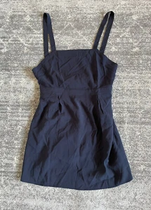 Sugar Lips Womens L Jumper Dress Navy Blue Buttons Straps Knee Length NWT J2 - Picture 1 of 7