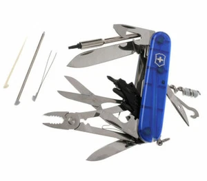 New Victorinox Swiss Army 91mm Knife Trans Sapphire CYBERTOOL 34 M  1.7725.T2 - Picture 1 of 11