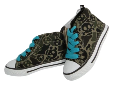 NUEVO Crazy 8 Niños Pequeños Calavera Camuflaje Tenis Tenis Verde azulado Tenis Zapatos Tenis Foto 1 de 2