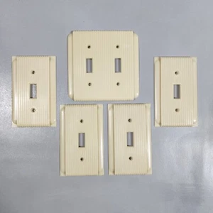 Vintage Agate Plastics Art Deco Glow In The Dark Light Switch Cover Plate Lot - Picture 1 of 14