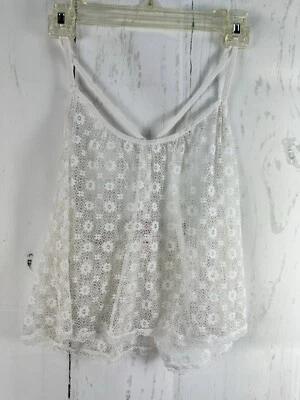 Camiseta sin mangas Victoria’s Secret M marfil encaje transparente margarita swing cami Foto 1 de 4