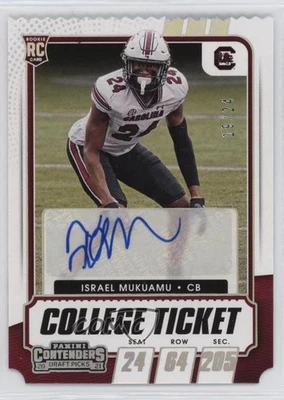 2021 Contenders Draft Picks Ticket Stub 19/24 Israel Mukuamu #203 Rookie Auto RC - Image 1 of 3