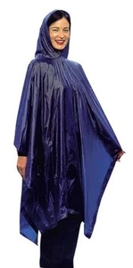 Vinyl Poncho Navy Waterproof Rain cover Raincoat Ground Sheet One Size Fits All - Picture 1 of 5