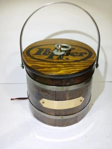 Selten Vintage Dr Pepper Erfrischungsgetränk Holz Eiskübel Fass Holz Metall - Bild 1 von 17