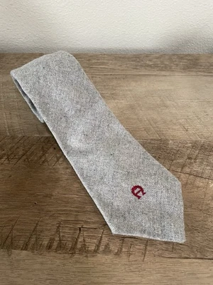 Etienne Aigner Wool Blend Tie Gray Necktie Logo Classic Business Casual - Image 1 of 4