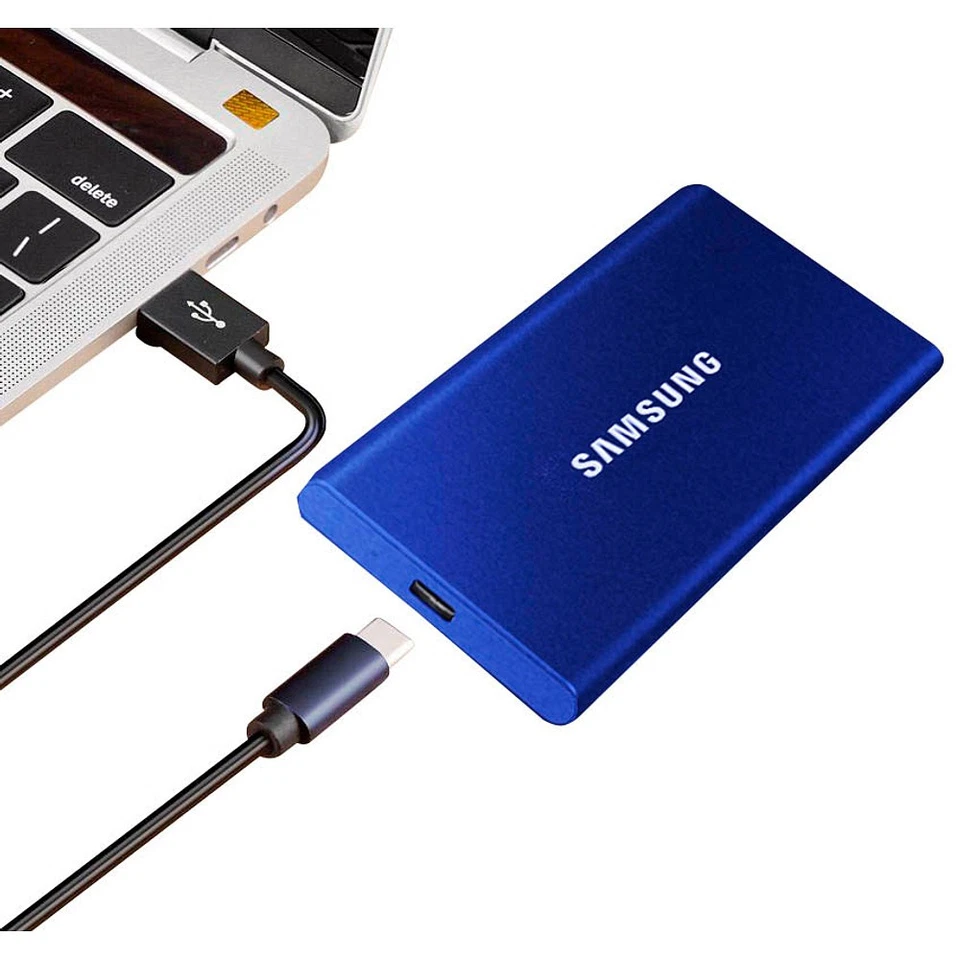 SAMSUNG Portable T7 2 TB externe SSD-Festplatte blau - Bild 1 von 4