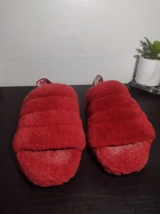 UGG Australia Fluff Yeah Slide Sandals for Women Size US 8 - Red - Picture 1 of 6