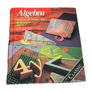 McDougal Littell ALGEBRA Structure & Method Book 1 -TEACHER's Ed Textbook *GOOD* - Picture 1 of 9
