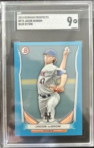 Bowman Prospects Jacob Degrom 2014 primera radiocontrol novato azul paralelo/500 SGC 9 como nuevo - Imagen 1 de 2