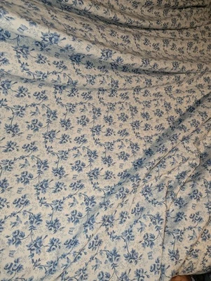 Sábana plana vintage Springs Queen mezcla de algodón azul floral granja de campo años 90 80 Foto 1 de 4