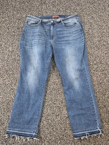Judy Blue Jeans Damen 22W Dad Straight High Rise Stretch Raw Hem Ripped Denim - Bild 1 von 9