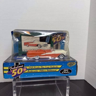 NIB Road Champs Fabulous 50s Die Cast 1955 Oldsmobile & Billboard 1/43 Scale - Image 1 of 4