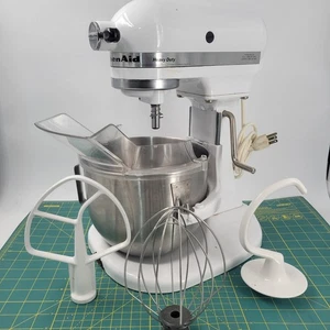 KitchenAid Heavy Duty K5SSWH 5 Qt Bowl-Lift Stand Mixer With Attachments White - Picture 1 of 22
