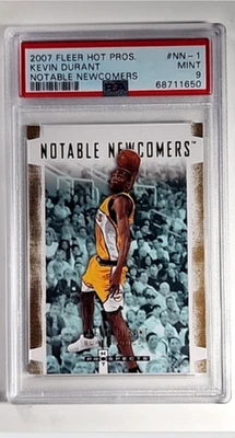 2007-08 Fleer Hot Prospects Notable Newcomers Kevin Durant novato RC PSA 9 Foto 1 de 3