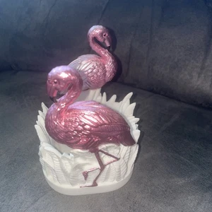 Bath & Body Works portasapone schiumogeno in resina fenicotteri rosa glitter - Foto 1 di 6