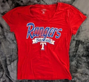 Texas Rangers MLB Baseball Team Official Fan Apparel V-Neck T-Shirt Lady Size L - Bild 1 von 7