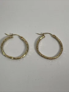 14 Karat Gelbgold ovale Creolen klassisch Gold mittel Creolen 1,16 g bitte lesen - Bild 1 von 11