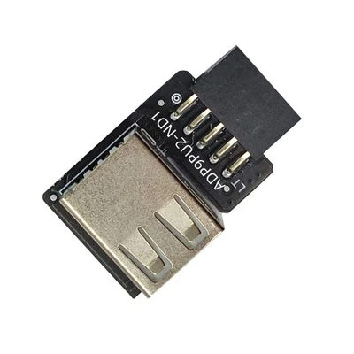 USB2.0 9Pin to USB2.0 TypeA Female Socket Adapter Front Panel Header Connector - Image 1 of 4