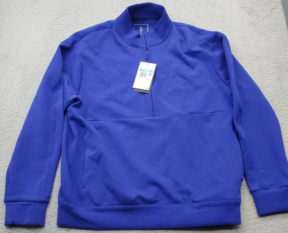 Nike 24.7 ImpossiblySoft Dri-FIT 1/2 Zip Sweatshirt Blue HQ6953-455 Men’s Large