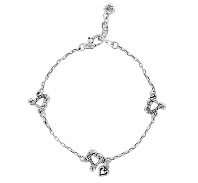 Brighton Tuscan 心形银色脚链全新带标签 48 美元 — 第 1/2 张图片