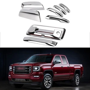 For GMC Sierra 2500/3500 14-18 Chrome Door Handle+Mirror+Tailgate Cover+Cam Hole - Picture 1 of 12