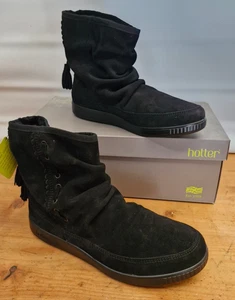 Lo último Negro Pixie Borlas Piel Forrado Tirar Botas Reino Unido 5.5 Calzado Ajuste Estándar - Imagen 1 de 7