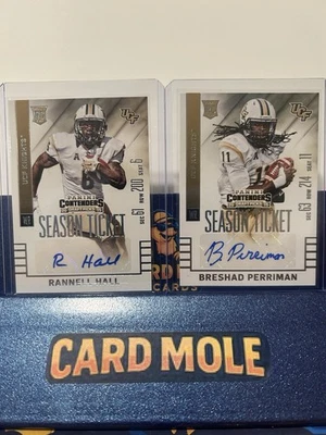 (2) 2015 Panini Season Tickets Autos Rannell Hall & Breshad Perriman RC UCF - Image 1 of 4