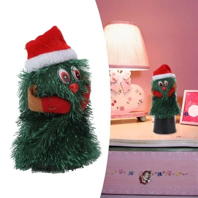 (S)Rotating Christmas Tree Plant Shape PP Cotton Musical Function Holiday Theme - Image 1 of 4