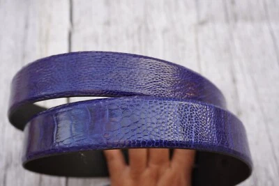W 1.3 " - Light Blue Real Genuine Ostrich Leg Leather Skin Men's BELT - Image 1 of 4