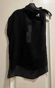 NWT Maison Margiela Paris MM6 Women's Black Sleeveless Blouse Sheer Sz 36 $395 - Picture 1 of 15